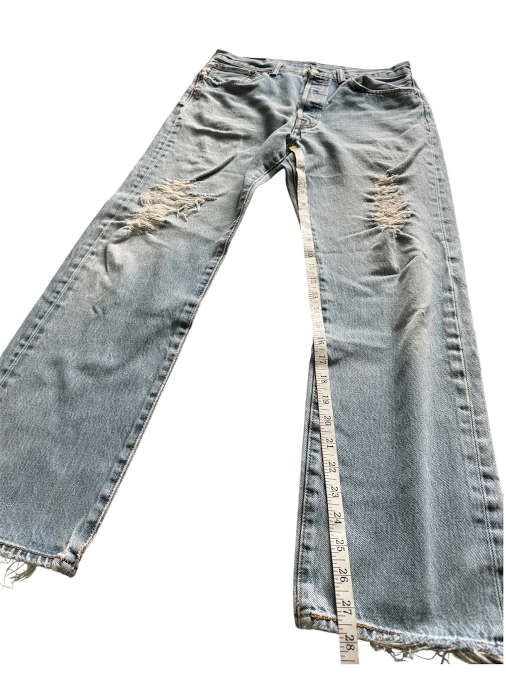 Levi’s Vintage 501 Distressed Light Wash Straight Leg Jeans Men’s 34x33 USA